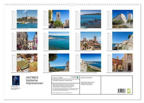 Produktbild: ANTIBES Idyllische Impressionen (Wandkalender 2026 DIN A2 quer), CALVENDO Monatskalender