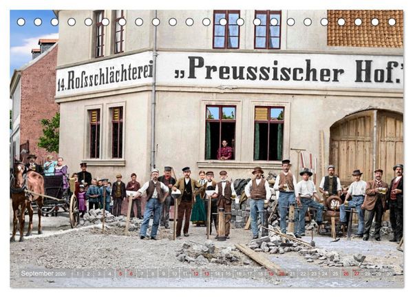 Produktbild: Historisches Aschersleben um 1900 &ndash; Kolorierte Schwarzwei&szlig;fotos (Tischkalender 2026 DIN A5 quer), CALVENDO Monatskalender