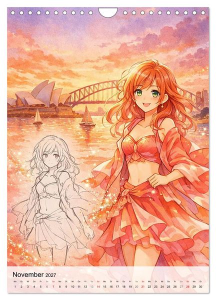 Produktbild: Anime Weltreise (Wandkalender 2027 DIN A4 hoch), CALVENDO Monatskalender