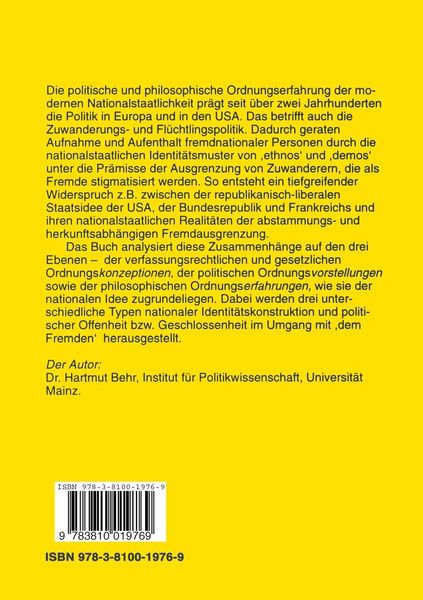 Produktbild: Zuwanderungspolitik im Nationalstaat