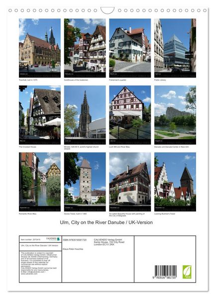 Produktbild: Ulm, City on the River Danube / UK-Version (Wall Calendar 2026 DIN A3 portrait), CALVENDO 12 Month Wall Calendar