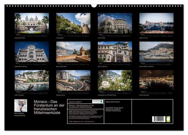 Produktbild: Monaco - Das F&uuml;rstentum an der franz&ouml;sischen Mittelmeerk&uuml;ste (Wandkalender 2026 DIN A2 quer), CALVENDO Monatskalender