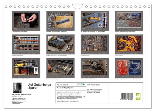 Produktbild: Auf Guttenbergs Spuren (Wandkalender 2027 DIN A4 quer), CALVENDO Monatskalender