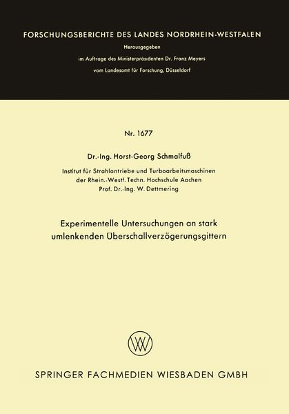 Produktbild: Experimentelle Untersuchungen an stark umlenkenden &Uuml;berschallverz&ouml;gerungsgittern
