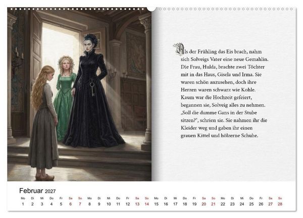 Produktbild: Grimms Hausm&auml;rchen Aschenputtel (hochwertiger Premium Wandkalender 2027 DIN A2 quer), Kunstdruck in Hochglanz