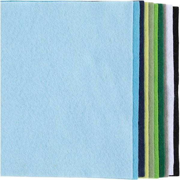 Produktbild: Creativ Company Bastelfilz, A4, Blatt 210x297 mm, Dicke 2 mm, Harmonie in Blau-Gr&uuml;n, 10 Stk