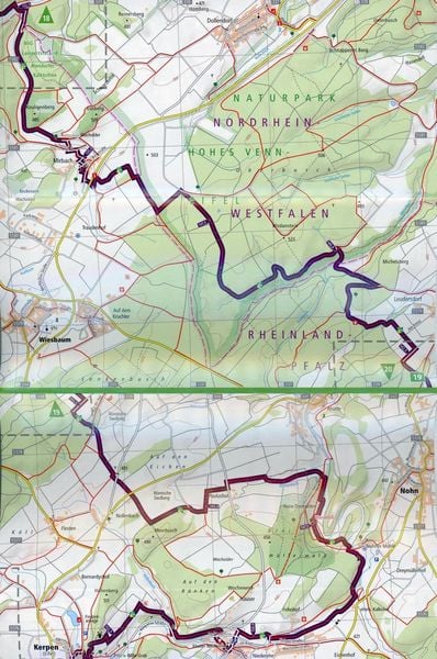 Produktbild: Wanderkarte Eifelsteig, Kornelim&uuml;nster - Trier 1 : 25 000
