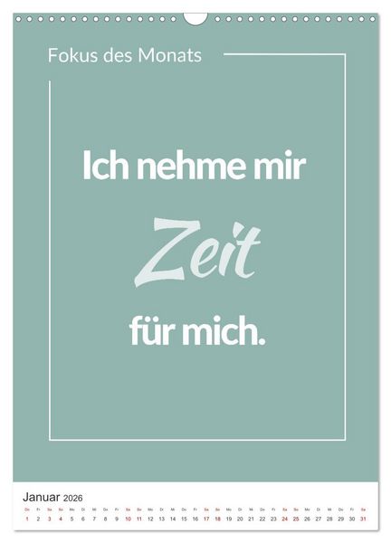 Produktbild: Achtsamkeitskalender: Mehr Achtsamkeit im Alltag mit dem Fokus des Monats (Wandkalender 2026 DIN A3 hoch), CALVENDO Monatskalender