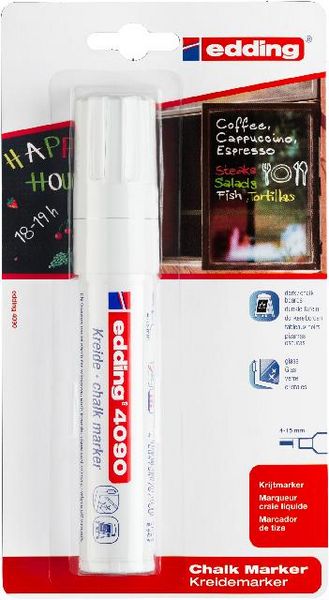 Produktbild: Edding 4090 4-4090-1-1049 Kreidemarker Wei&szlig; 4 mm, 15mm
