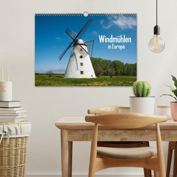 Produktbild: Windm&uuml;hlen in Europa (Wandkalender 2026 DIN A3 quer), CALVENDO Monatskalender