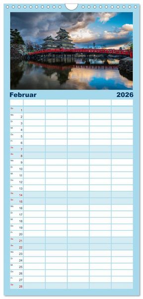 Produktbild: Familienplaner 2026 - Japan. Zwischen Tradition und Moderne mit 5 Spalten (Wandkalender, 21 x 45 cm) CALVENDO