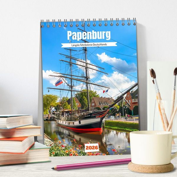 Produktbild: Papenburg. L&auml;ngste Fehnkolonie Deutschlands (Tischkalender 2026 DIN A5 hoch), CALVENDO Monatskalender