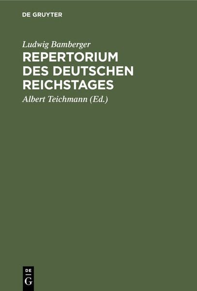 Produktbild: Repertorium des deutschen Reichstages