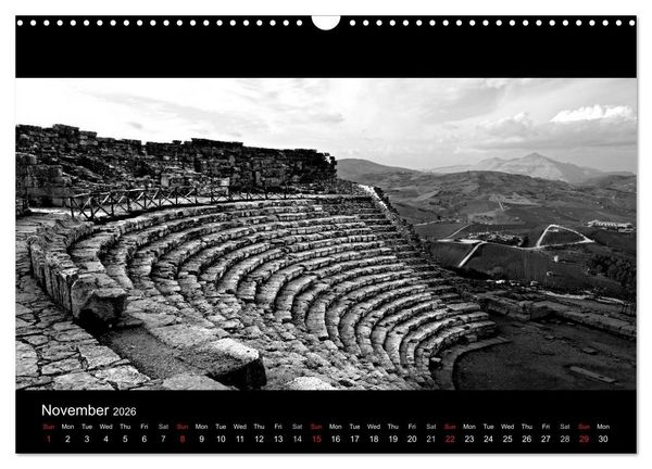 Produktbild: Black and White Sicily (Wall Calendar 2026 DIN A3 landscape), CALVENDO 12 Month Wall Calendar