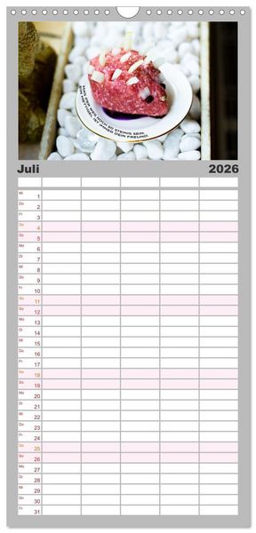 Produktbild: Familienplaner 2026 - Mettkalender - Mettigel Edition mit 5 Spalten (Wandkalender, 21 x 45 cm) CALVENDO