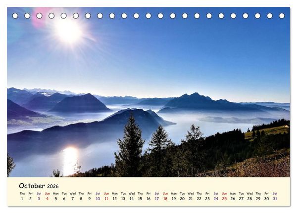 Produktbild: Switzerland and its majestic Alps (Desk Calendar 2026 DIN A5 landscape), CALVENDO 12 Month DeskCalendar
