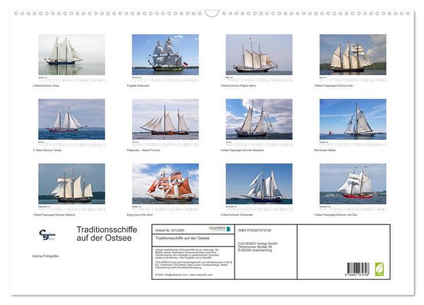 Produktbild: Traditionsschiffe auf der Ostsee (Wandkalender 2026 DIN A2 quer), CALVENDO Monatskalender