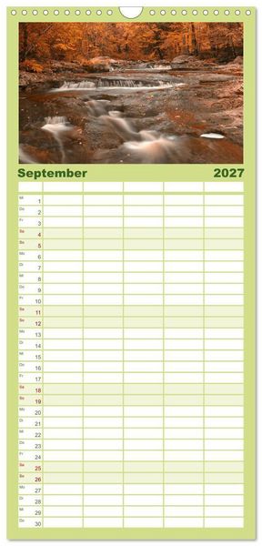 Produktbild: Familienplaner 2027 - Neu England, Indian Summer mit 5 Spalten (Wandkalender, 21 x 45 cm) CALVENDO