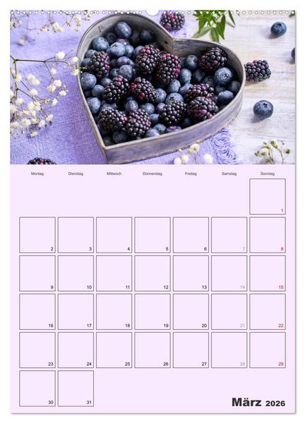 Produktbild: Obst Kalender - GESUND DURCH DAS JAHR (hochwertiger Premium Wandkalender 2026 DIN A2 hoch), Kunstdruck in Hochglanz