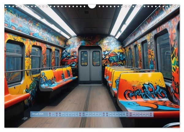 Produktbild: Graffiti Train (Wandkalender 2026 DIN A3 quer), CALVENDO Monatskalender
