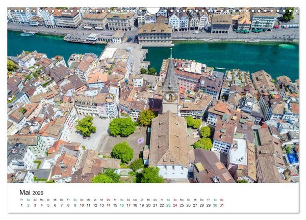 Produktbild: Luftbildkalender Z&uuml;rich (Wandkalender 2026 DIN A3 quer), CALVENDO Monatskalender