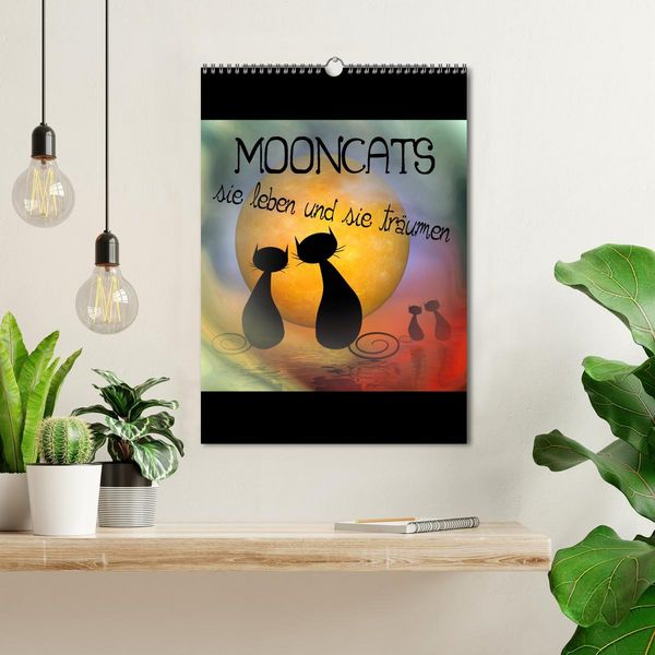 Produktbild: Mooncats - sie leben und sie tr&auml;umen (Wandkalender 2026 DIN A3 hoch), CALVENDO Monatskalender