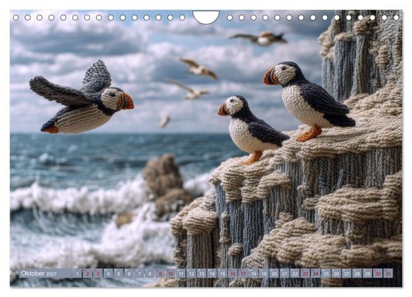 Produktbild: Textile Naturwelten. Amigurumi-&Ouml;kosysteme zZwischen Polarmeer und Savanne (Wandkalender 2027 DIN A4 quer), CALVENDO Monatskalender