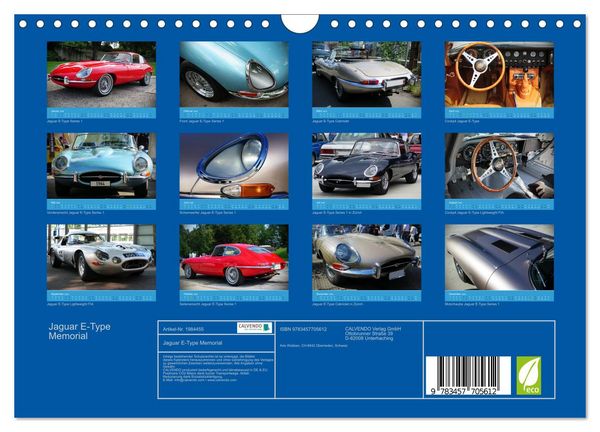 Produktbild: Jaguar E-Type Memorial (Wandkalender 2026 DIN A4 quer), CALVENDO Monatskalender