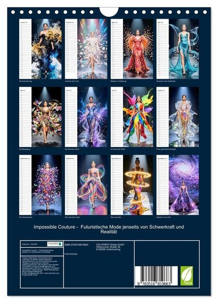 Produktbild: Impossible Couture - Futuristische Mode jenseits von Schwerkraft und Realit&auml;t (Wandkalender 2027 DIN A4 hoch), CALVENDO Monatskalender