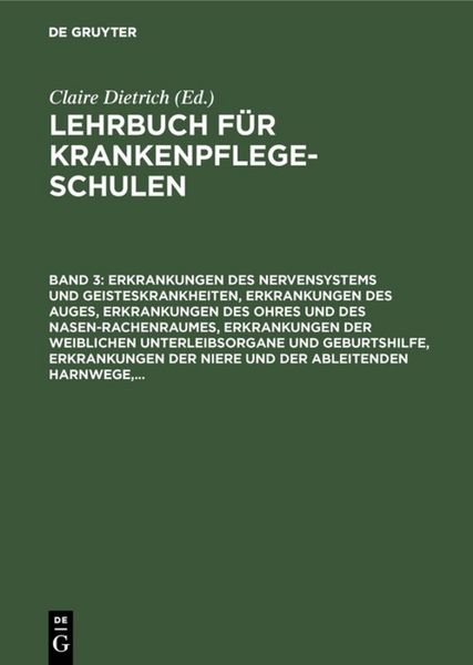 Produktbild: Erkrankungen des Nervensystems und Geisteskrankheiten, Erkrankungen des Auges, Erkrankungen des Ohres und des Nasen-Rachenraumes, Erkrankungen der wei