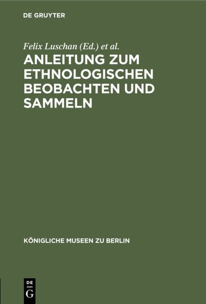 Produktbild: Anleitung zum ethnologischen Beobachten und Sammeln