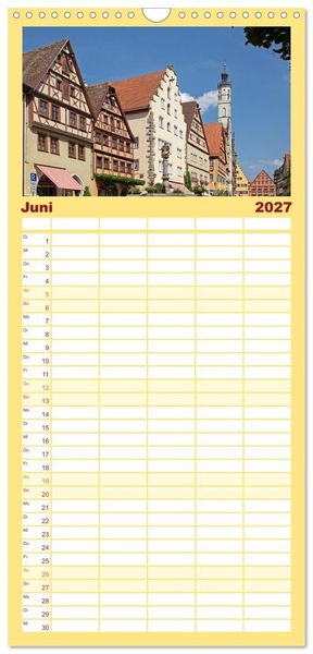 Produktbild: Familienplaner 2027 - Rothenburg ob der Tauber - Mittelalter in Mittelfranken mit 5 Spalten (Wandkalender, 21 x 45 cm) CALVENDO