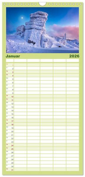 Produktbild: Familienplaner 2026 - Faszinierendes Europa mit 5 Spalten (Wandkalender, 21 x 45 cm) CALVENDO