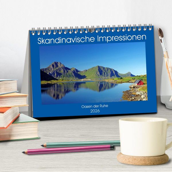 Produktbild: Skandinavische Impressionen - Oasen der Ruhe (Tischkalender 2026 DIN A5 quer), CALVENDO Monatskalender