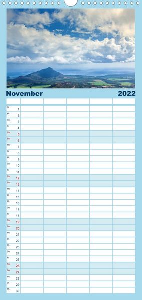 Produktbild: Familienplaner Inselparadies Mauritius (Wandkalender 2022 , 21 cm x 45 cm, hoch)