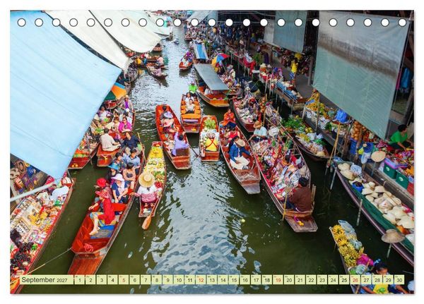 Produktbild: M&auml;rkte der Welt - fotografische Impressionen von M&auml;rkten ber&uuml;hmter St&auml;dte (Tischkalender 2027 DIN A5 quer), CALVENDO Monatskalender