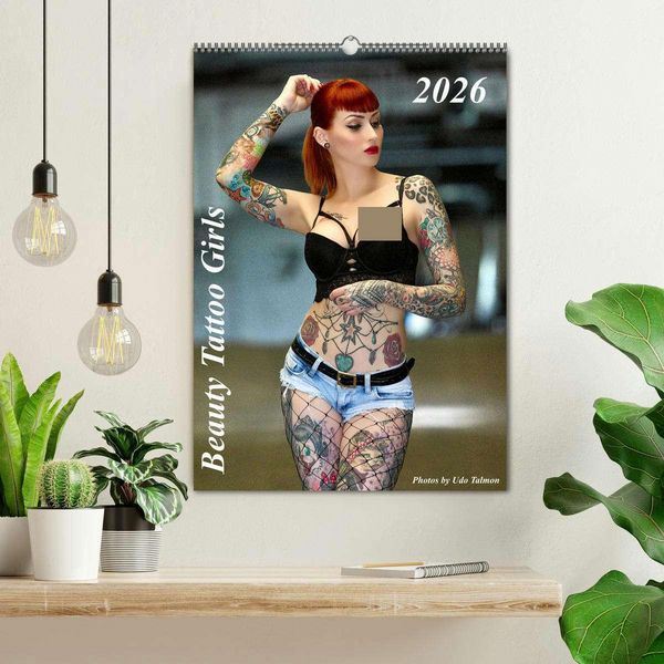Produktbild: Beauty Tattoo Girls 2026 (Wandkalender 2026 DIN A2 hoch), CALVENDO Monatskalender