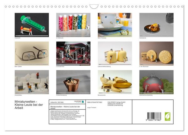 Produktbild: Miniaturwelten - Kleine Leute bei der Arbeit (Wandkalender 2026 DIN A3 quer), CALVENDO Monatskalender