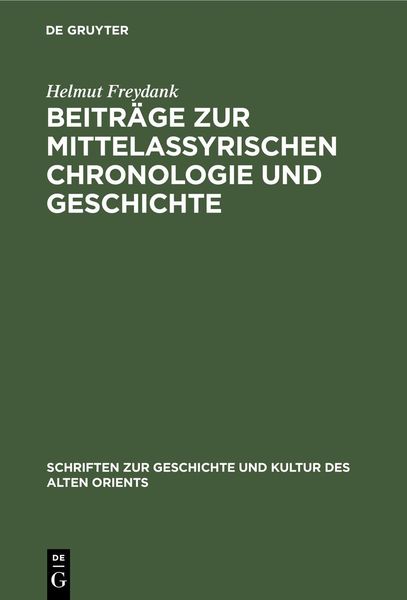 Produktbild: Beitr&auml;ge zur mittelassyrischen Chronologie und Geschichte