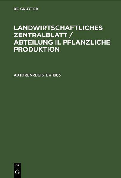 Produktbild: Autorenregister 1963