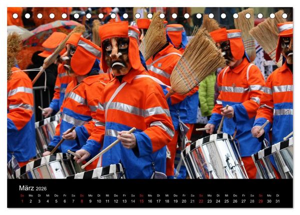 Produktbild: Basler Fasnacht - die drey scheenschte D&auml;&auml;g (Tischkalender 2026 DIN A5 quer), CALVENDO Monatskalender