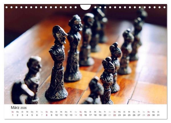 Produktbild: Schach 2026. Impressionen von Figuren und Spielen (Wandkalender 2026 DIN A4 quer), CALVENDO Monatskalender