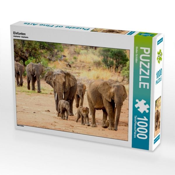 CALVENDO Puzzle Elefanten | 1000 Teile Lege-Größe 64x48cm Foto-Puzzle für glückliche Stunden