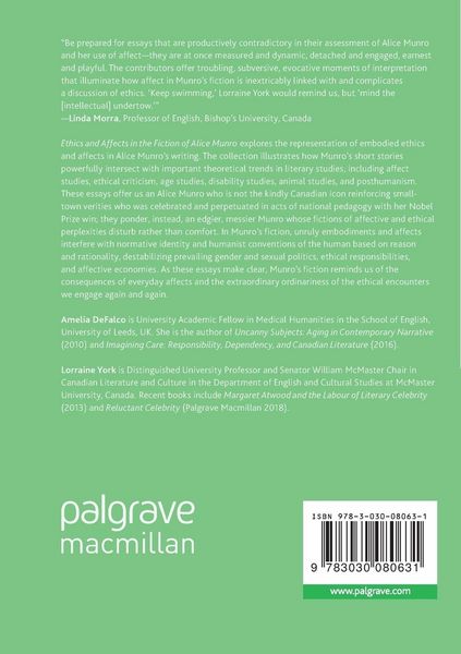 Produktbild: Ethics and Affects in the Fiction of Alice Munro