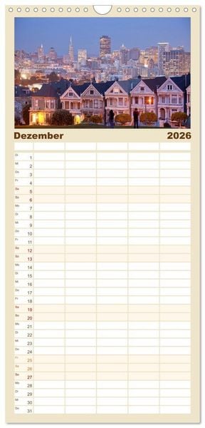 Produktbild: Familienplaner 2026 - Kalifornien USA mit 5 Spalten (Wandkalender, 21 x 45 cm) CALVENDO