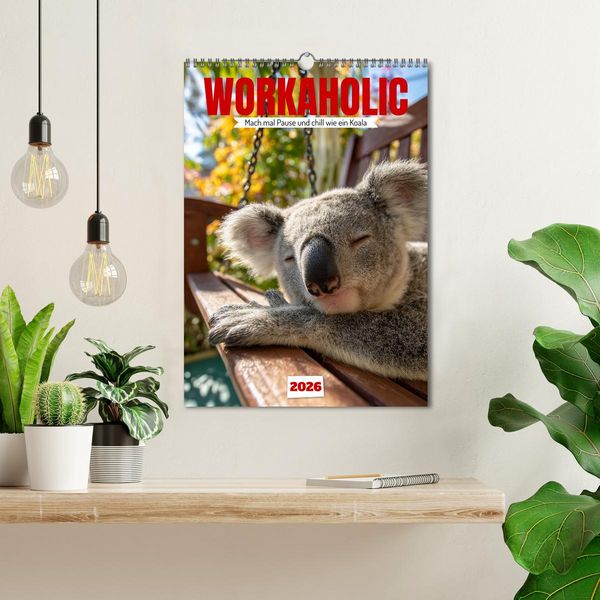 Produktbild: Workaholic - Mach mal Pause und chill wie ein Koala (Wandkalender 2026 DIN A3 hoch), CALVENDO Monatskalender