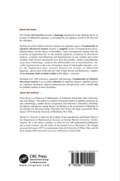 Produktbild: Fundamentals of Algebraic Microlocal Analysis
