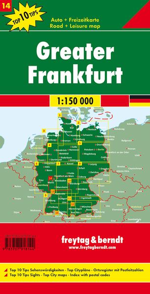 Produktbild: Freytag & berndt Stra&szlig;enkarte Rund um Frankfurt 1:150.000