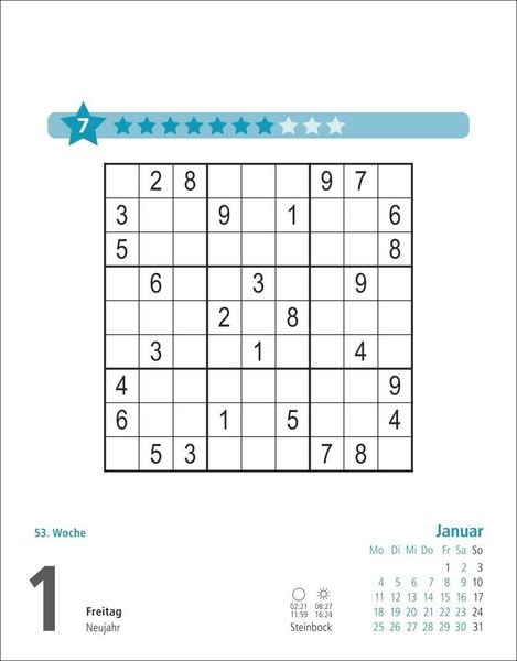 Produktbild: Stefan Heine Sudoku schwierig bis extrem Tagesabrei&szlig;kalender 2027