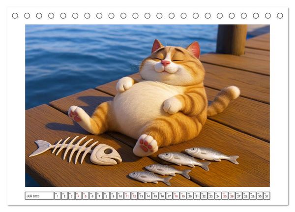 Produktbild: Katzen w&uuml;rden Fische kaufen (Tischkalender 2026 DIN A5 quer), CALVENDO Monatskalender